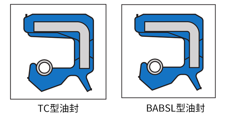 TC油封与BABSL油封截面图